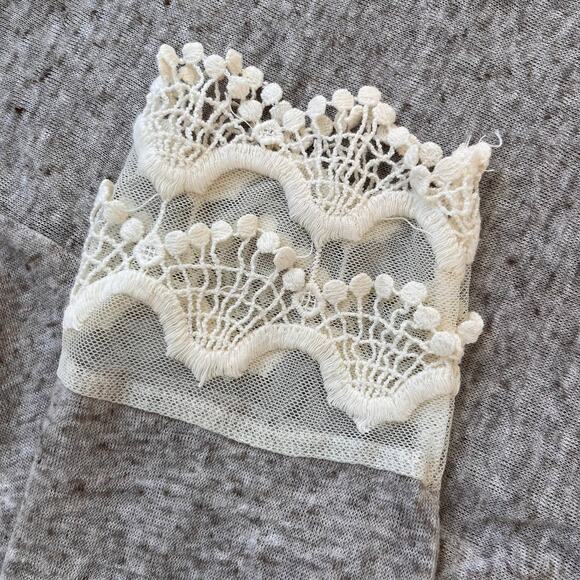 Areve Cardigan Womens Medium Beige Fairycore Cottagecore Sweater Romantic Linen - Picture 10 of 10